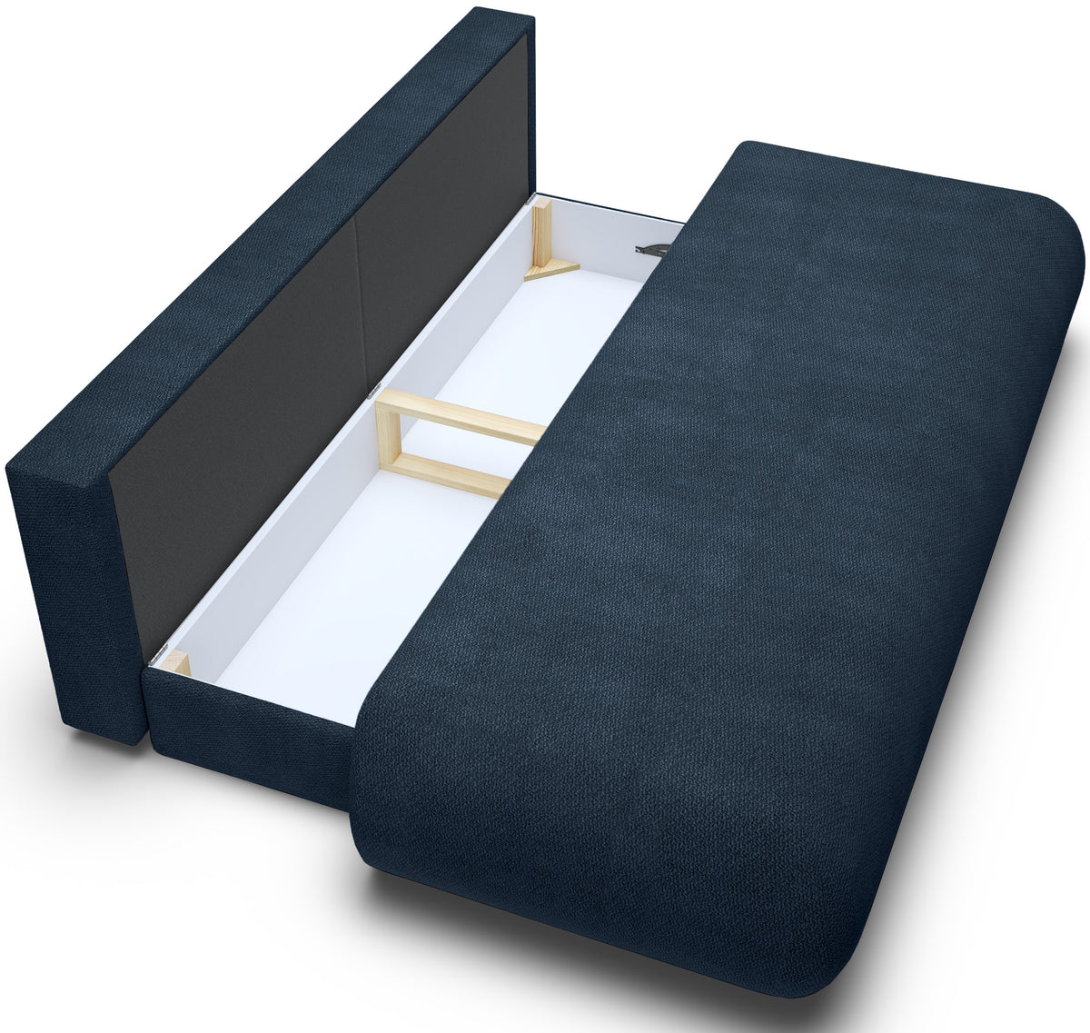 Dreisitziges, ausklappbares Sofa Armone in Marineblau aus Chenille