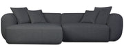 Canapé d'angle modulable Baomi en L, côté gauche, en chenille gris foncé