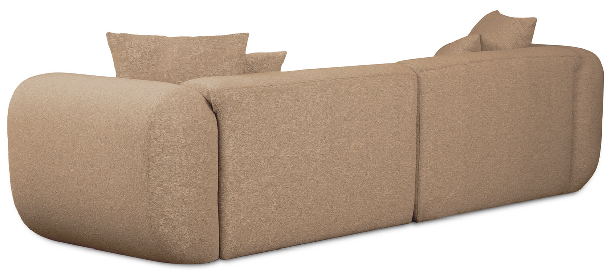 Modulares Ecksofa Baomi, L-förmig, linksseitig, senfgelber Chenillestoff