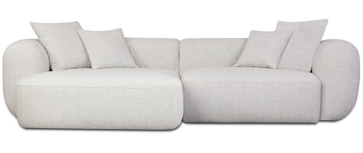 Modulare Eckcouch Baomi L-förmig linksseitig in grau-beige Chenille