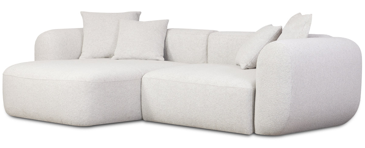 Modulare Eckcouch Baomi L-förmig linksseitig in grau-beige Chenille