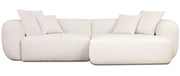 Canapé d'angle modulable Baomi en L, côté droit, en chenille crème