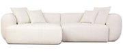 Canapé d'angle modulable Baomi en forme de L, côté gauche, en tissu chenille crème