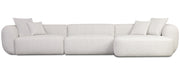 Canapé d'angle modulaire Baomi grand en L, droit, en chenille gris-beige