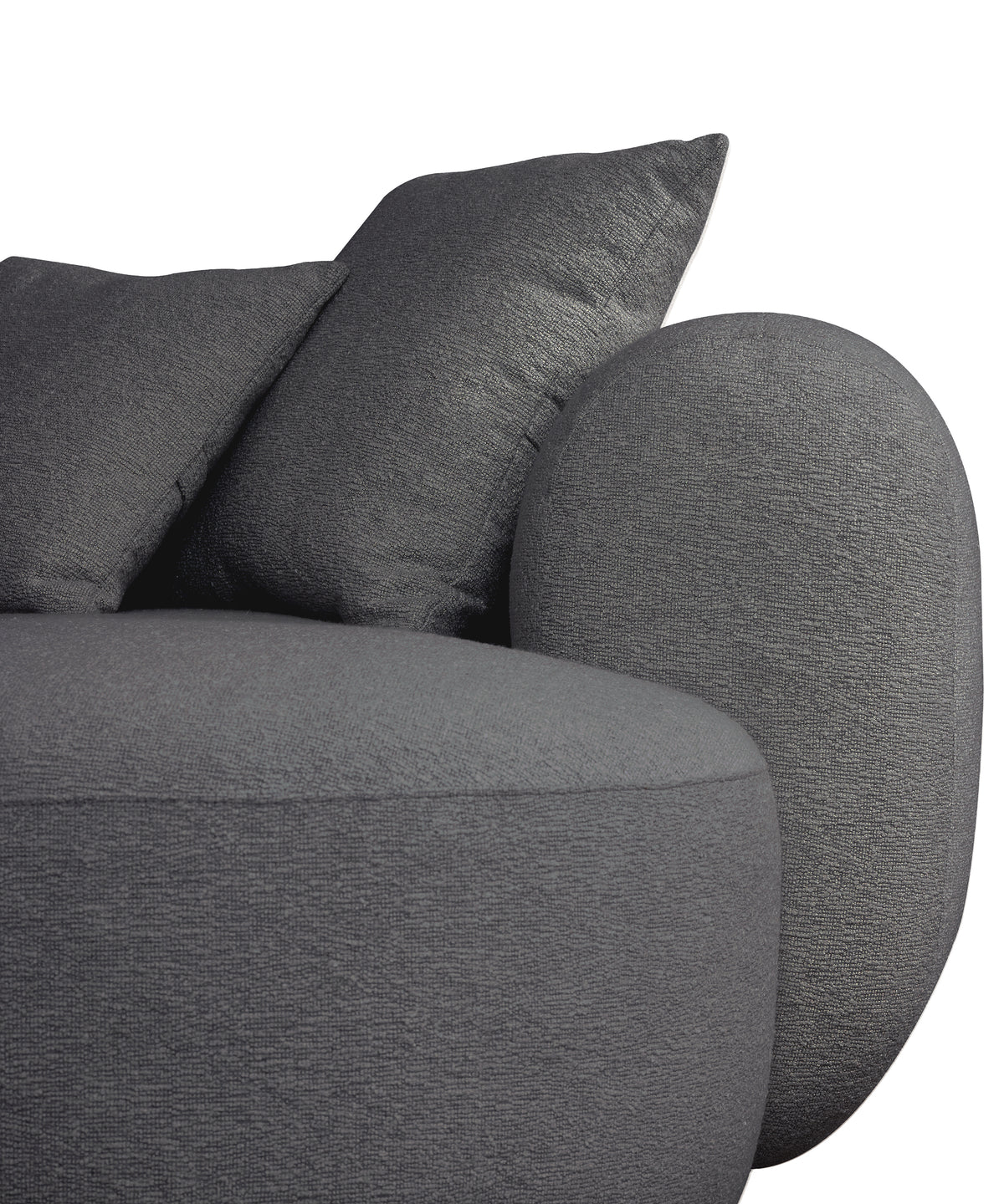 Modulares Ecksofa Baomi L-förmig groß, linksseitig, dunkelgrauer Chenille-Stoff