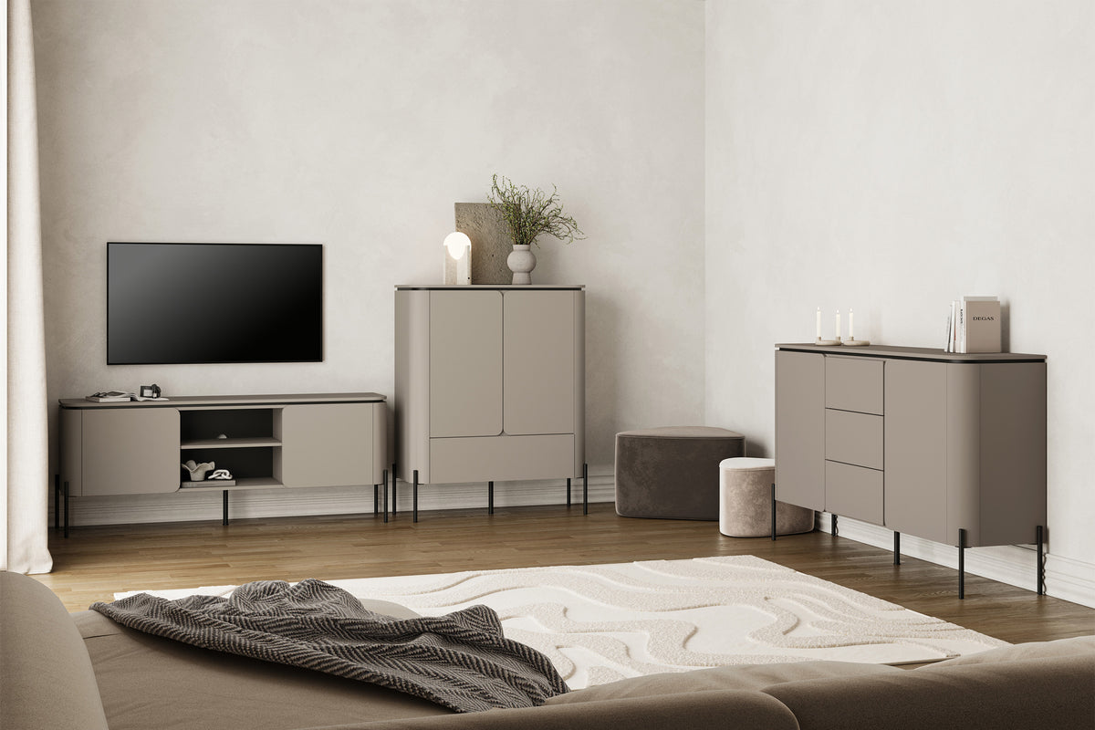 Commode 2 portes Calderis avec 3 tiroirs 163 cm congo