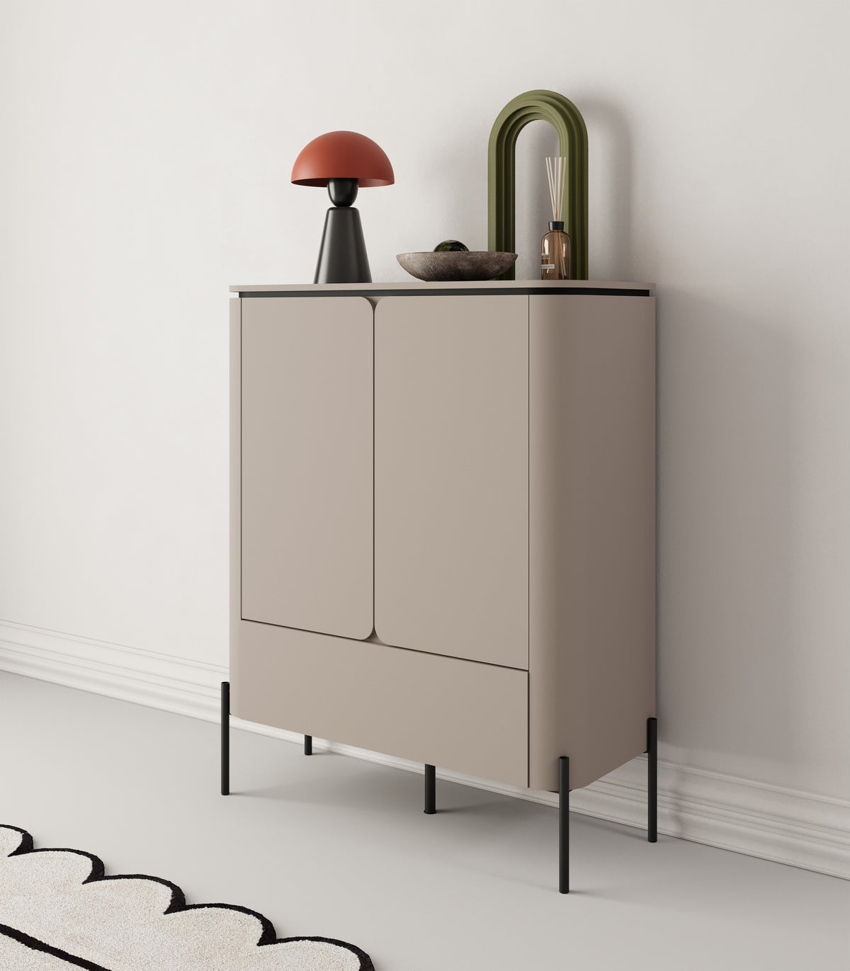 Zweitrürige Kommode Calderis mit Schublade 98 cm congo