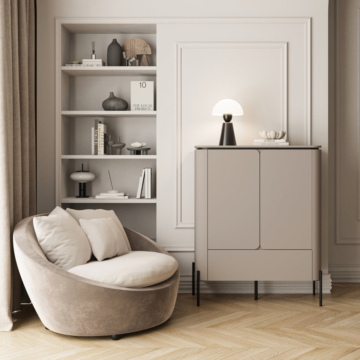 Commode 2 portes Calderis avec tiroir 98 cm congo