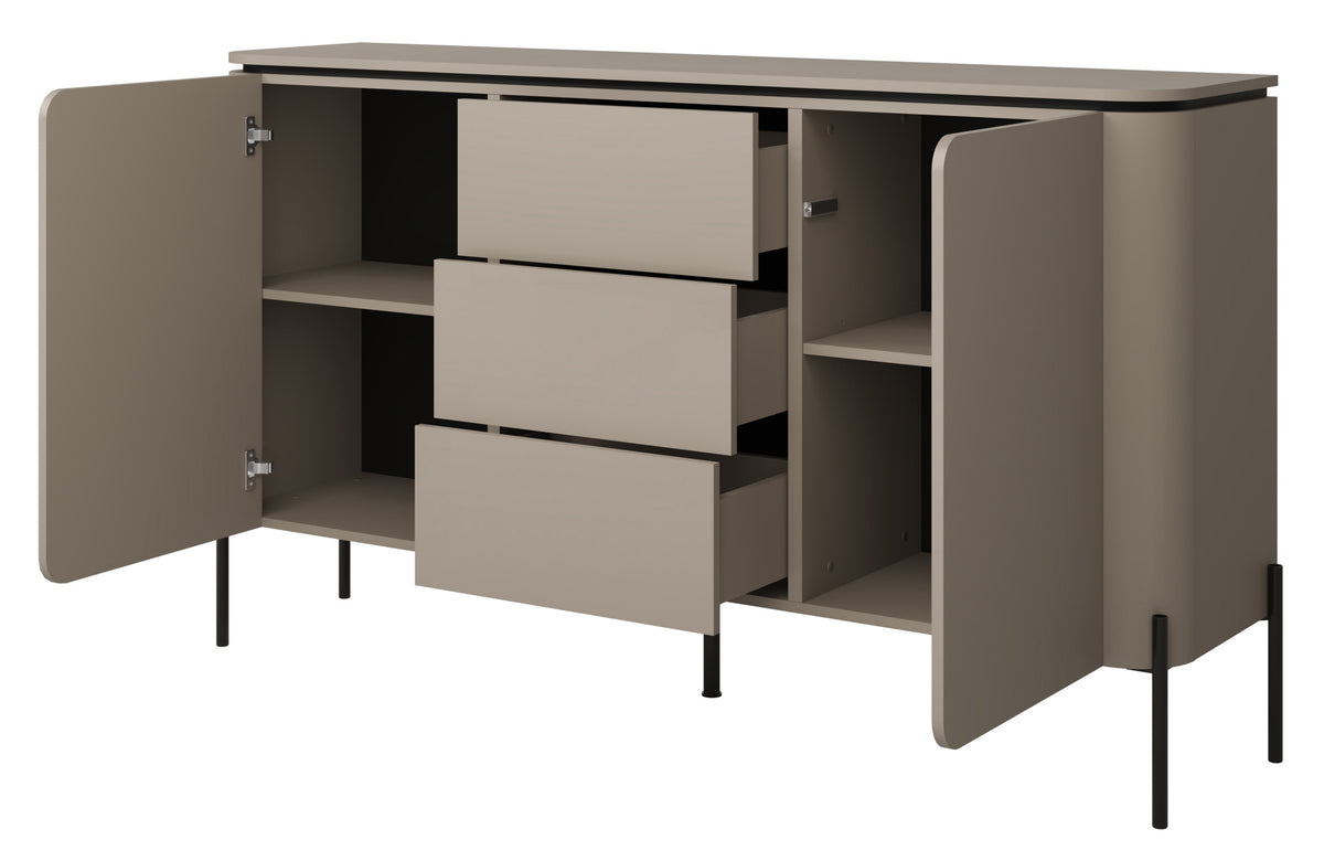 Commode 2 portes Calderis avec 3 tiroirs 163 cm congo