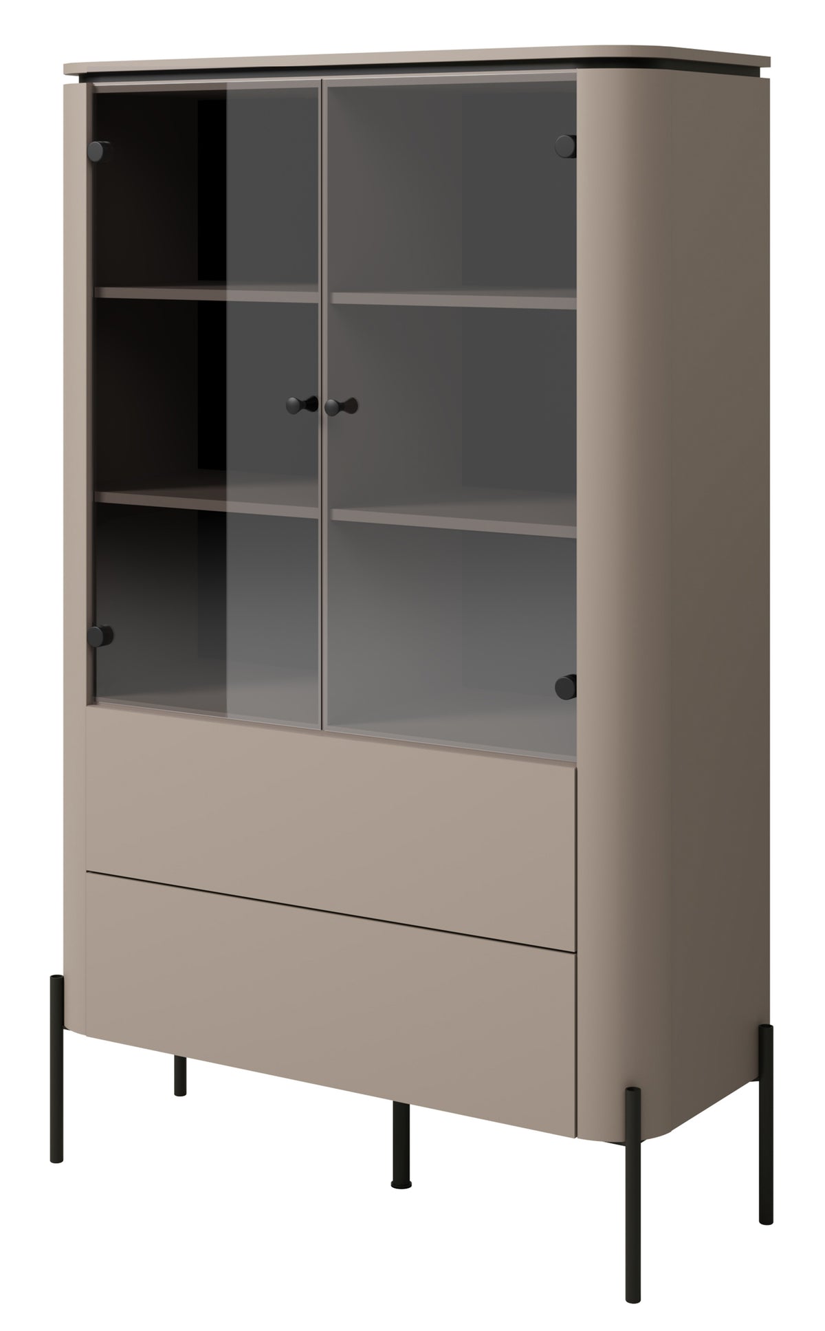 Vitrine deux portes Calderis avec deux tiroirs 98 cm congo