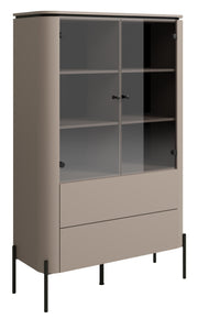 Vitrine deux portes Calderis avec deux tiroirs 98 cm congo