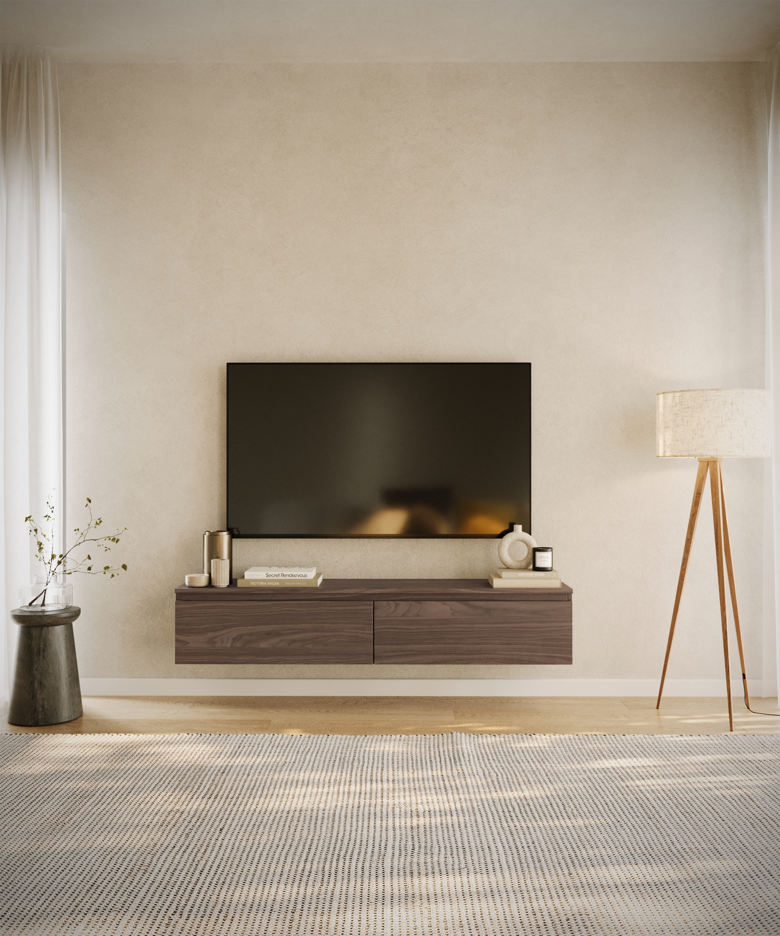 Hängender RTV-Schrank Bemmi 150 cm Wisconsin-Nussbaum