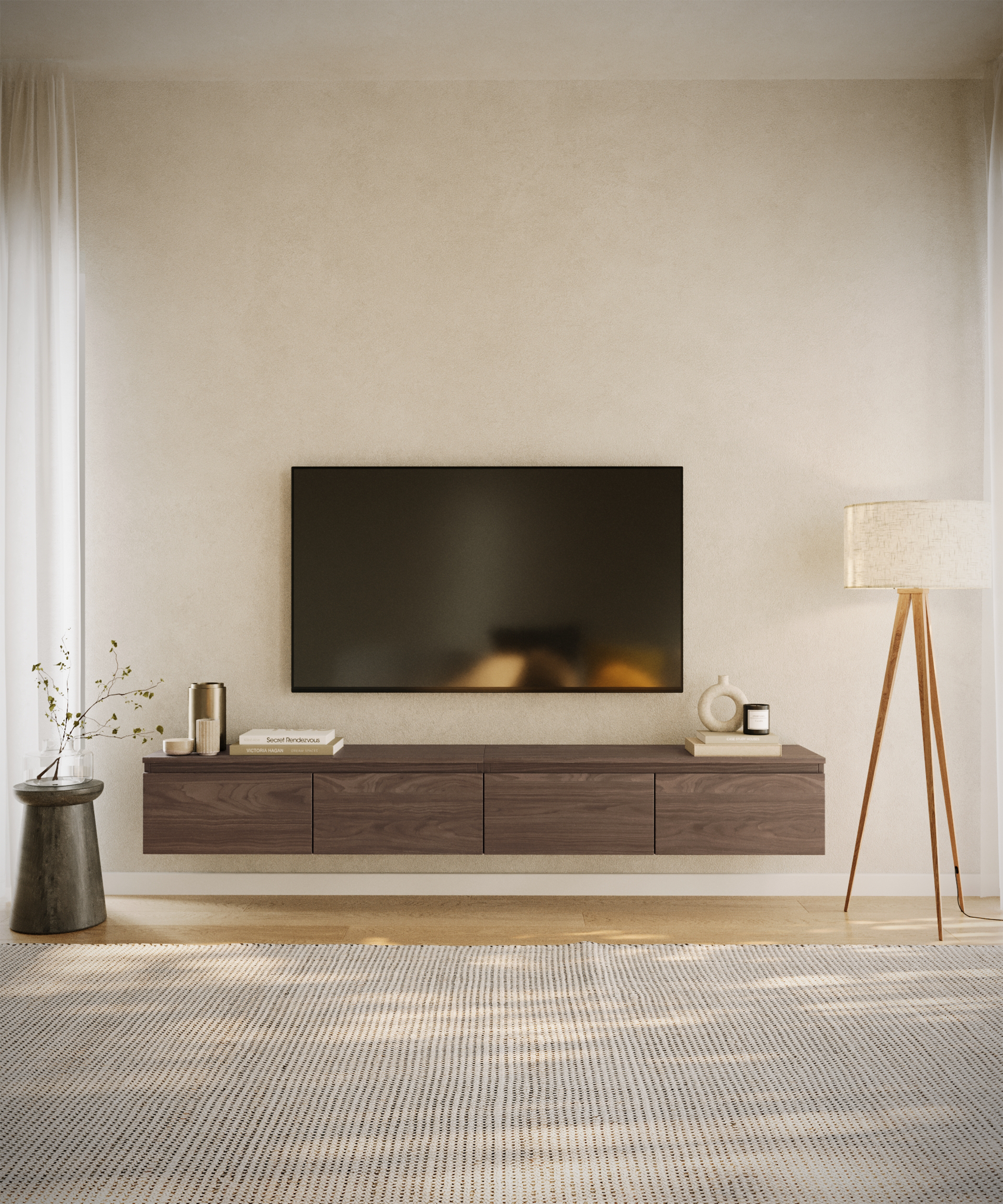 Hängender TV-Schrank Bemmi 200 cm Wisconsin-Nussbaum