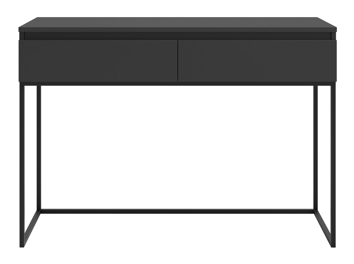 Schwarzer Schminktisch Bemmi mit Schubladen und schwarzen Beinen