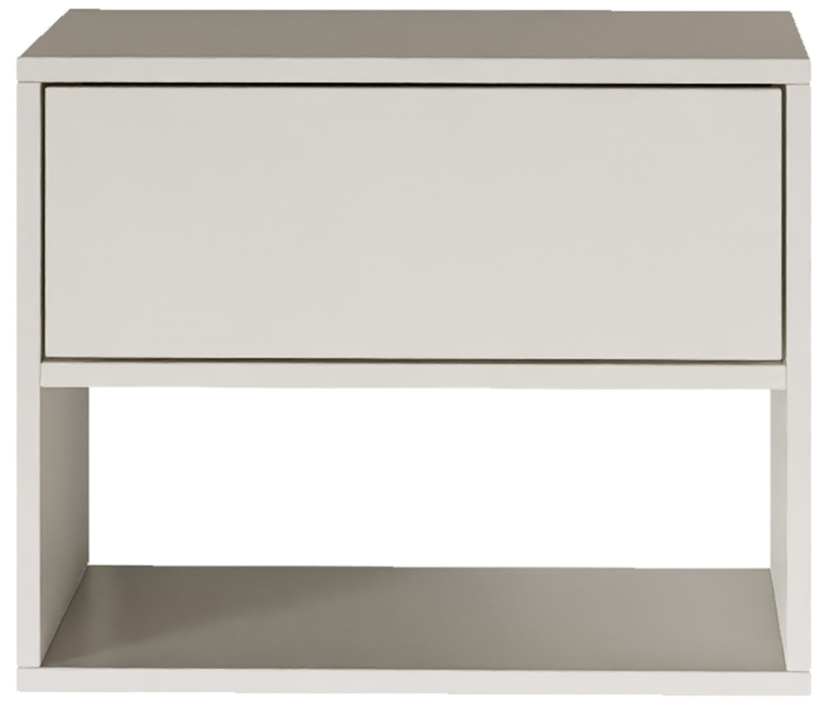 Table de chevet Framme suspendue avec tiroir et niche 50 cm blanche