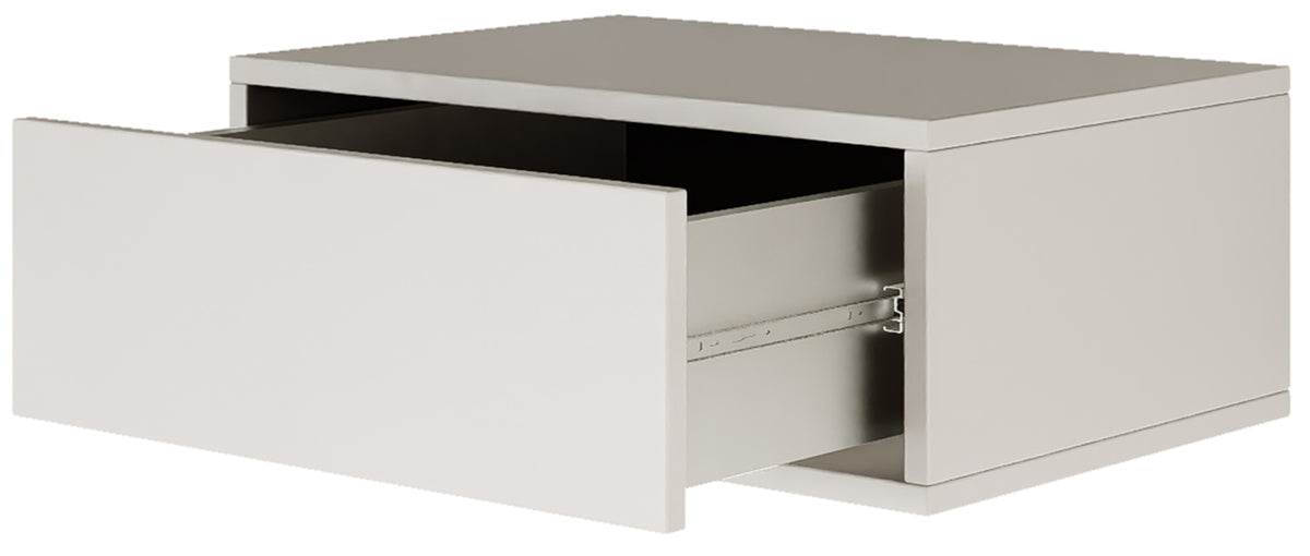 Table de chevet suspendue Framme avec tiroir 50 cm blanche
