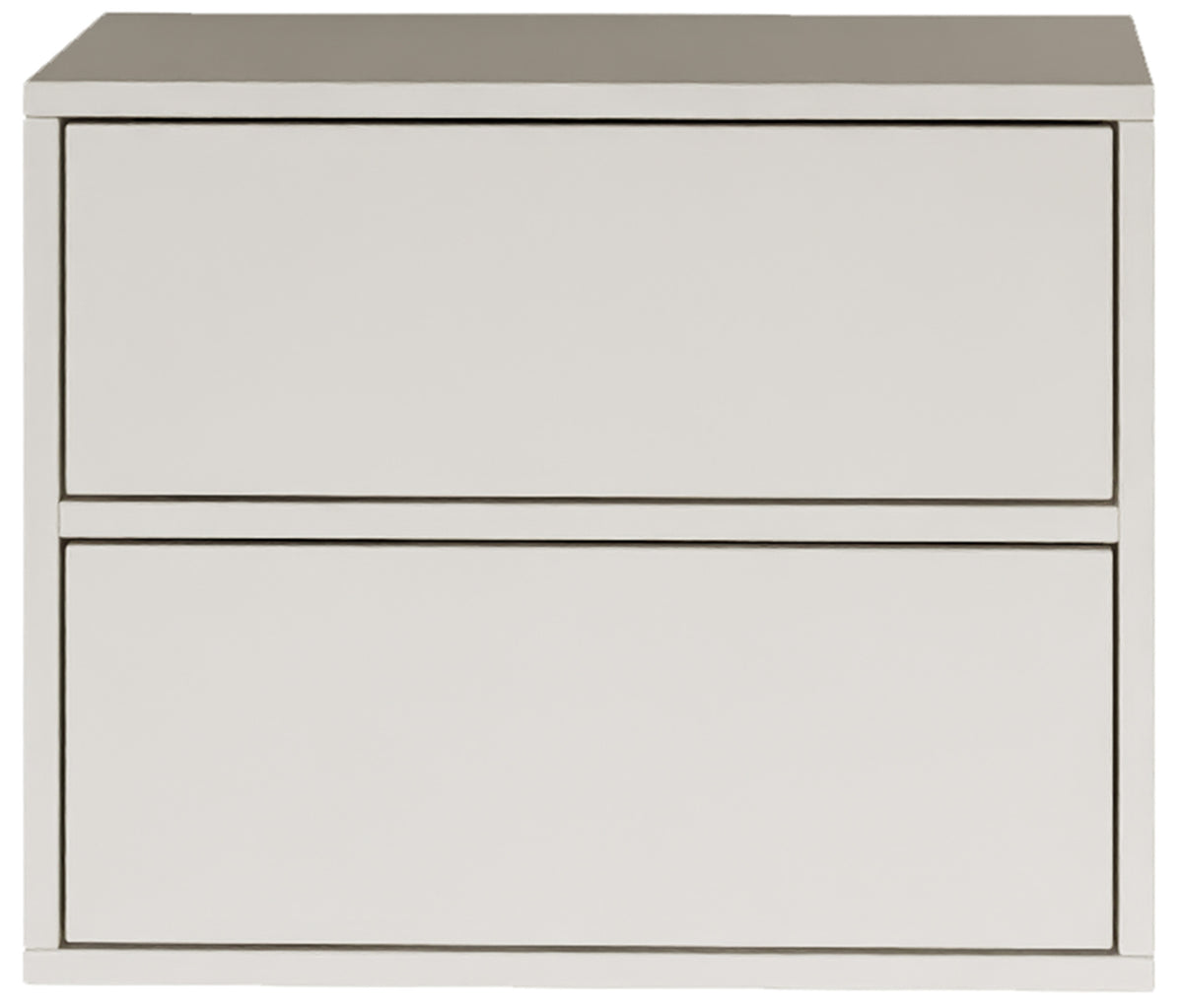 Table de chevet Framme suspendue avec deux tiroirs 50 cm blanche