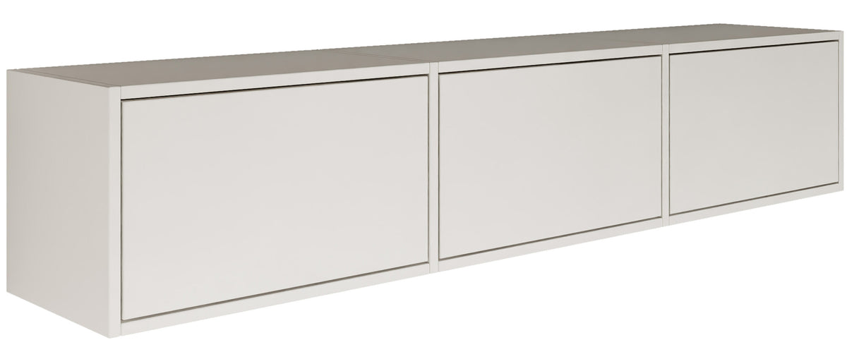 Meuble TV suspendu Framme avec trois portes rabattables 150 cm blanc