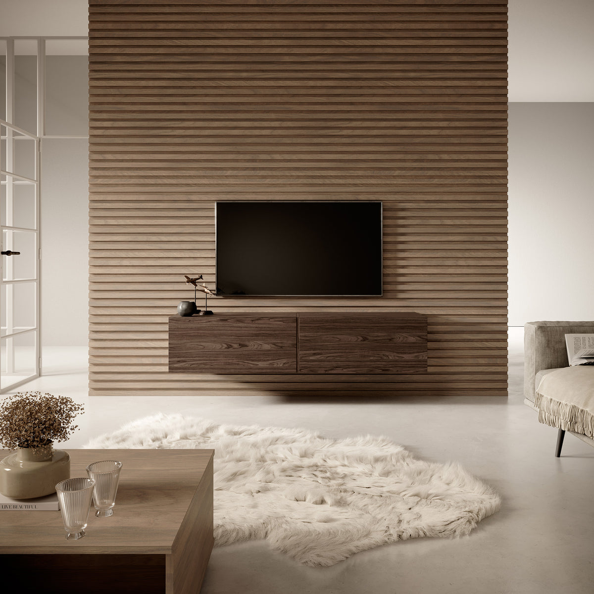 Meuble TV Bisira 140 cm Noyer