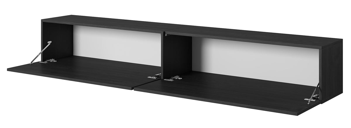 Meuble TV Bisira 200 cm Frêne noir