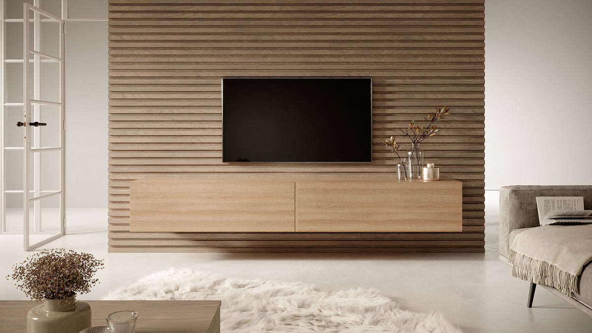 Meuble TV Bisira 200 cm Chêne Lindberg