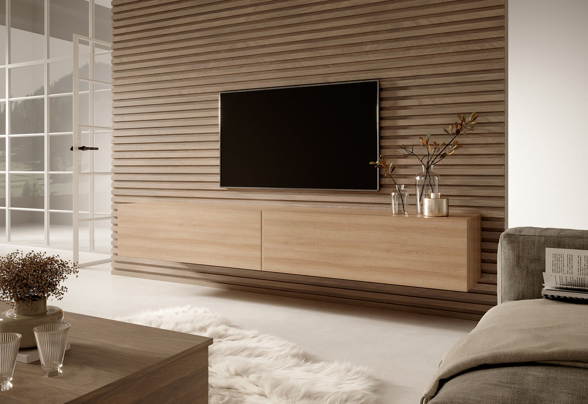 Meuble TV Bisira 200 cm Chêne Lindberg