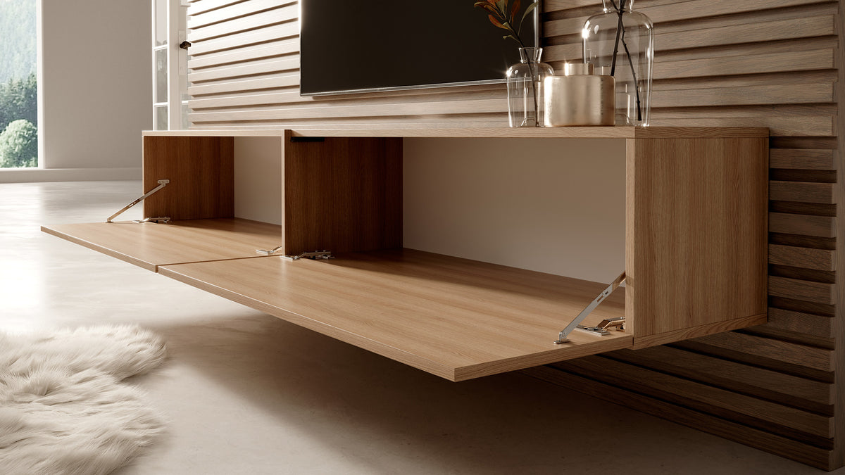 Meuble TV Bisira 200 cm Chêne Lindberg