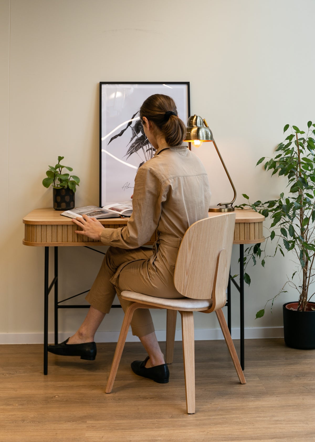 Bureau Gativel 120x60 cm lamelles chêne naturel