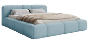 Polsterbett 140x200 cm Bowia in hellblauem Plüsch