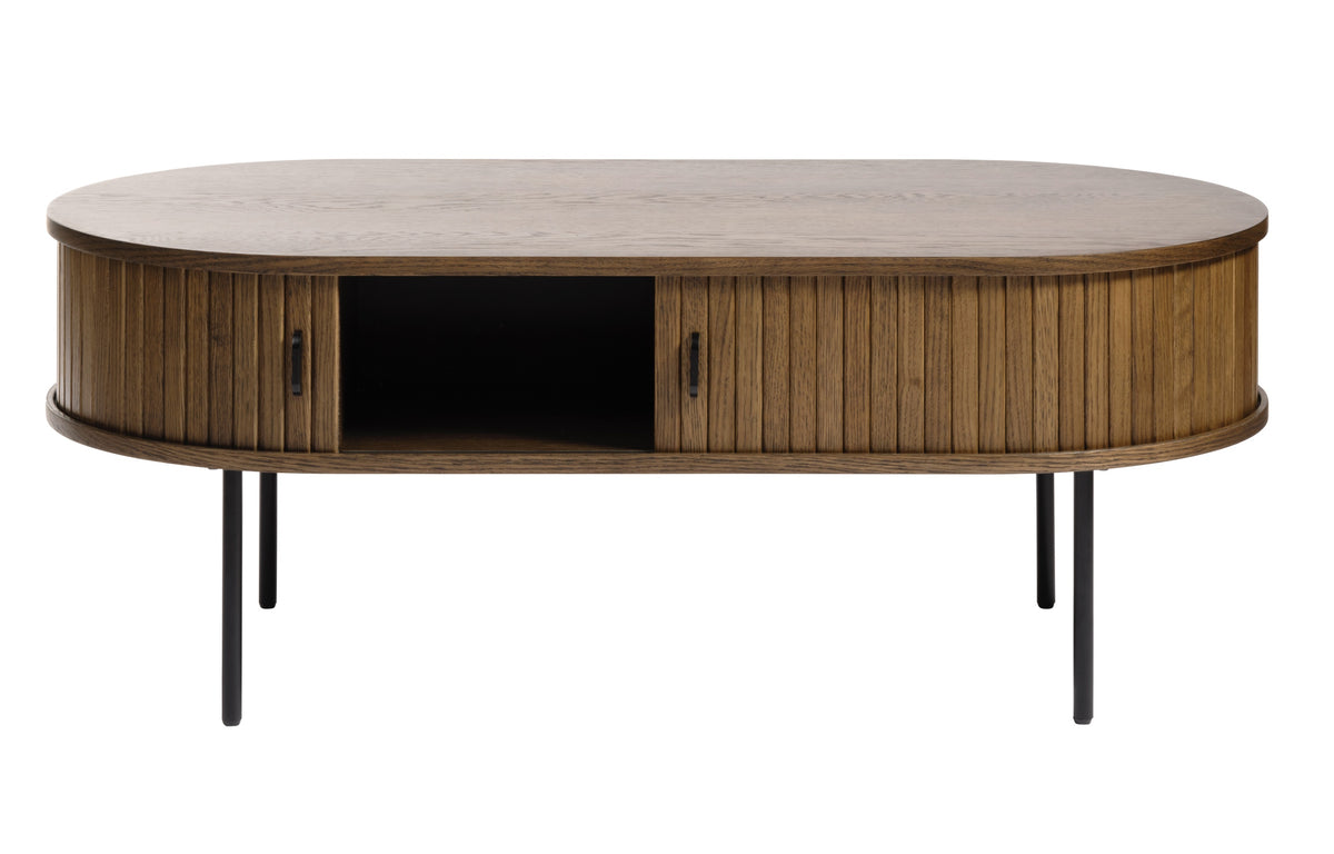 Table basse en bois Gativel 120x60 cm lames chêne brûlé