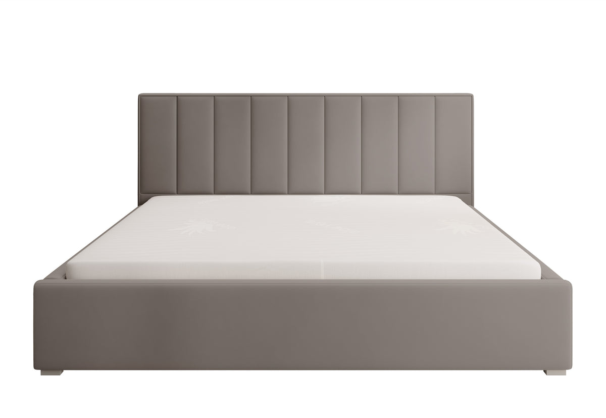 Polsterbett 180x200 cm Rinus beige aus hydrophobem Stoff