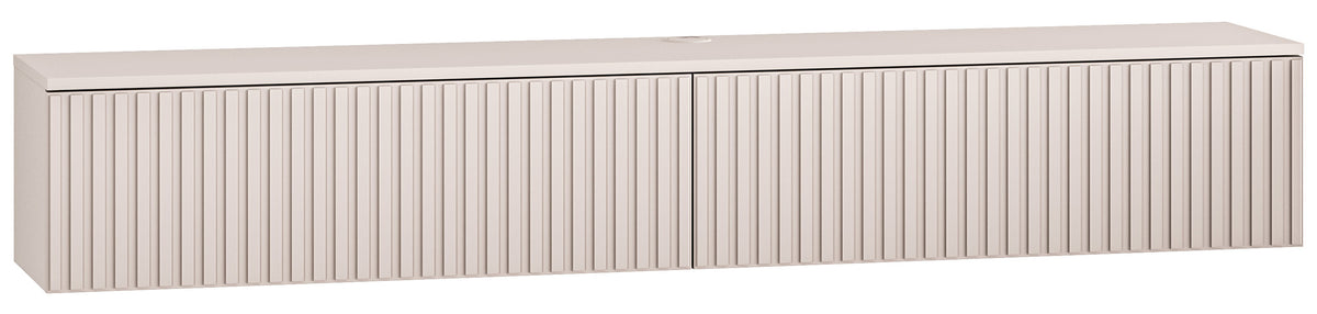 Hängender TV-Schrank Caletto mit zwei Klappen, 180 cm, Kaschmirfarben