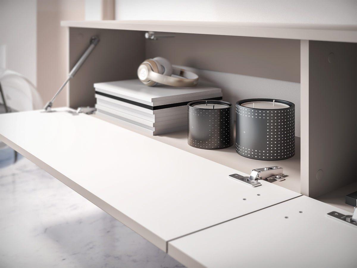 Hängender TV-Schrank Caletto mit zwei Klappen, 180 cm, Kaschmirfarben
