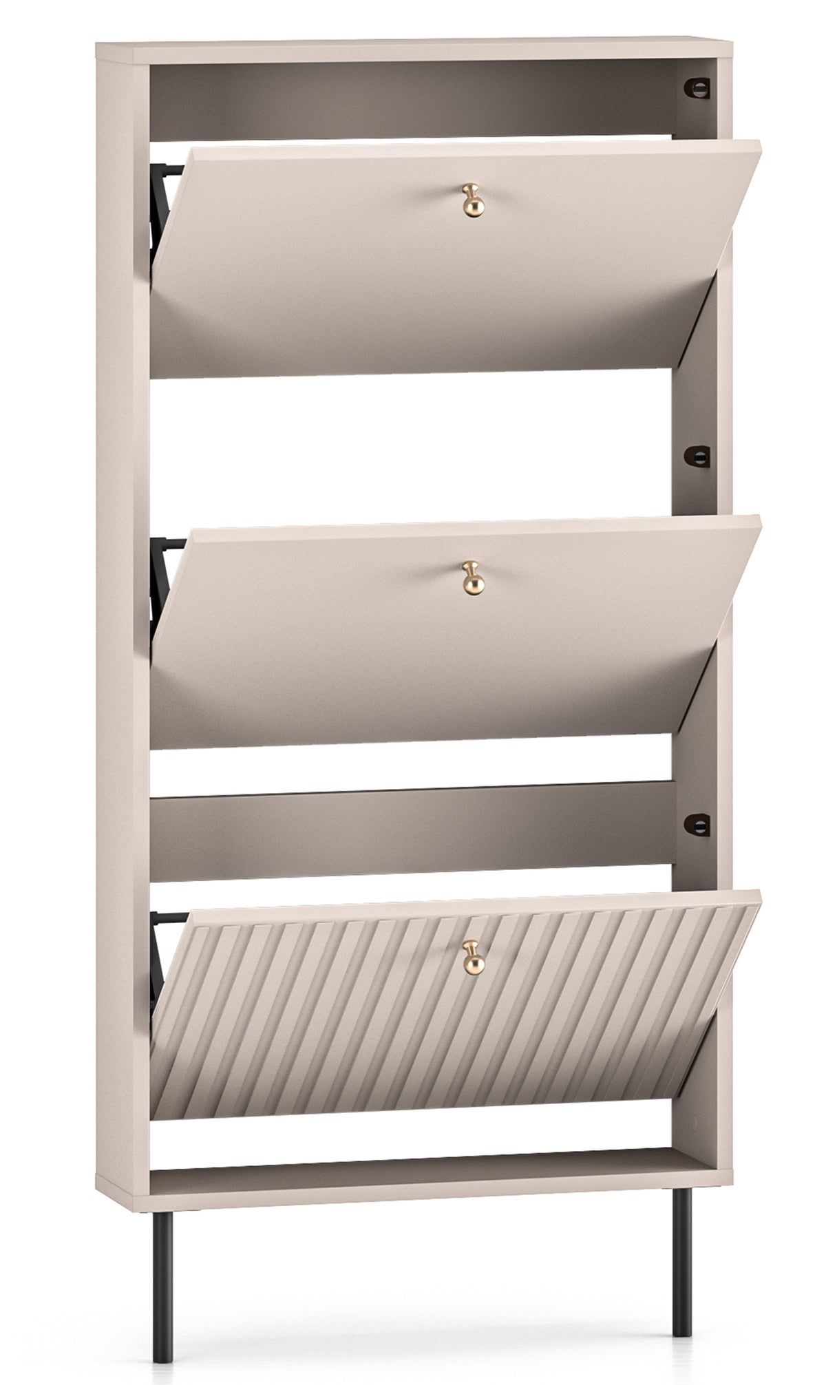 Meuble à chaussures Caletto avec trois compartiments 60 cm cachemire