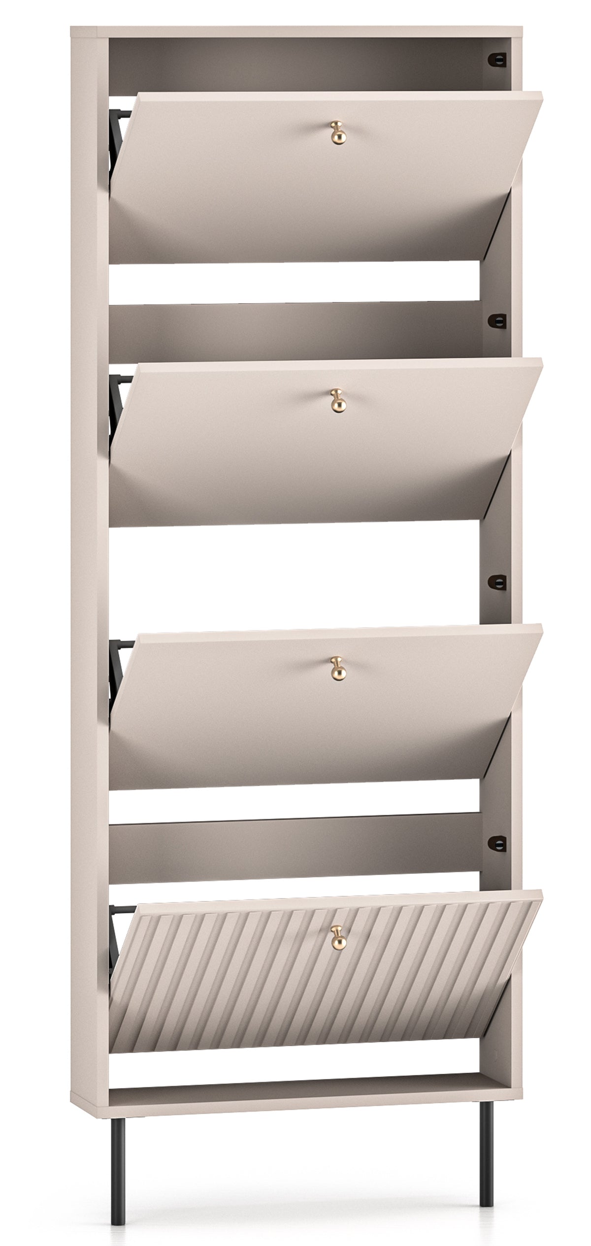 Meuble à chaussures Caletto avec quatre compartiments 60 cm cachemire