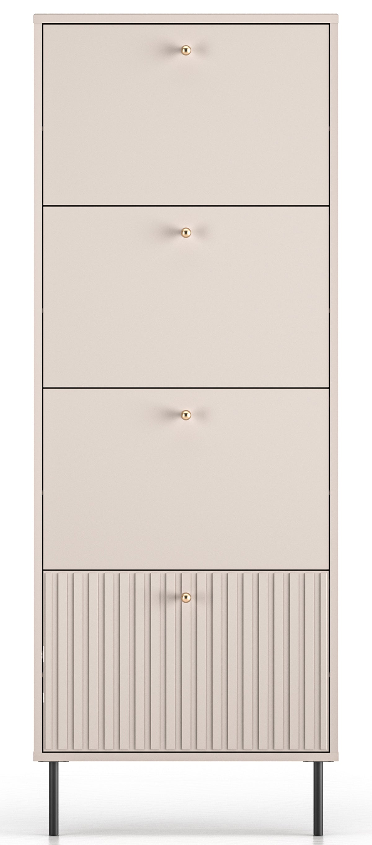 Meuble à chaussures Caletto avec quatre compartiments 60 cm cachemire