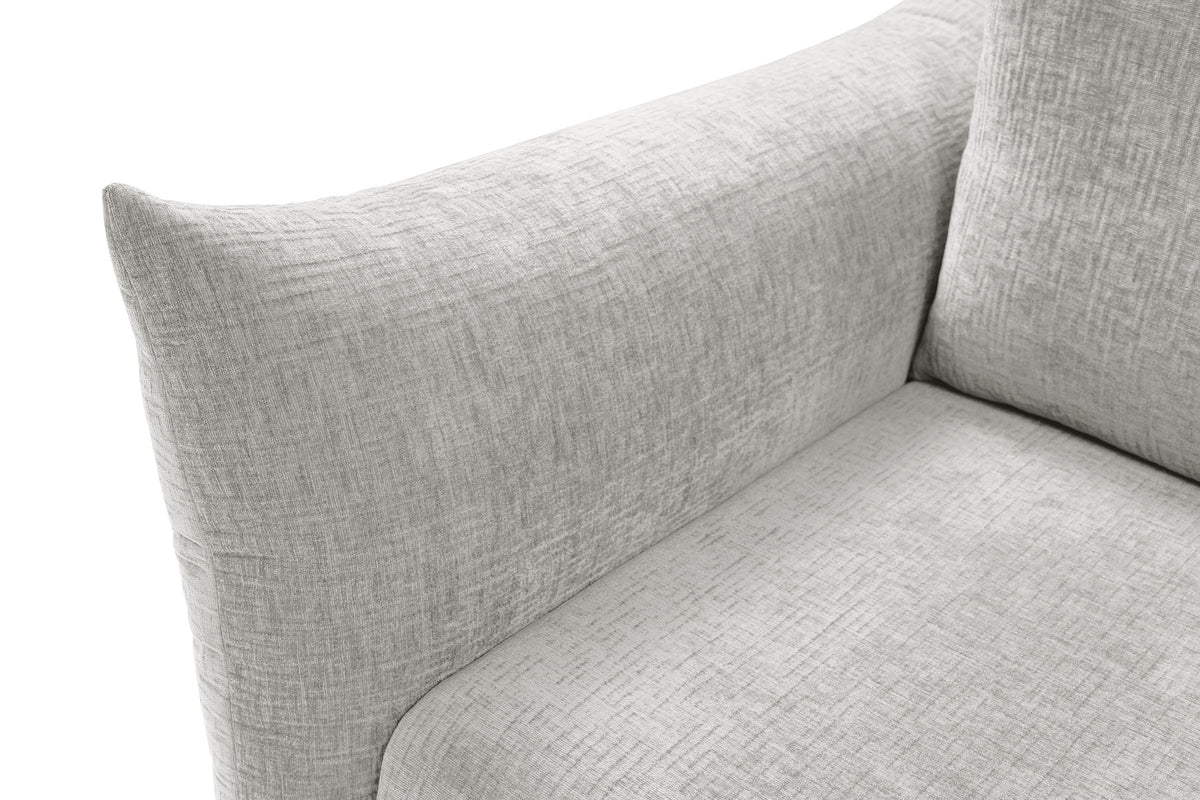 Dreisitziges ausklappbares Sofa Candeiro mit Stauraum, grauer Chenille-Bezug