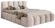 Polsterbett 180x200 cm Cloudy II mit Stauraum, hellbeige Bouclé, Metallrahmen