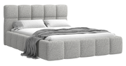 Gepolstertes Bett 160x200 cm Cloudy hellgrau, Geflecht, Holzlattenrost