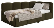 Lit junior 90x200 cm Cloudy tiroir droit avec matelas bouclé olive