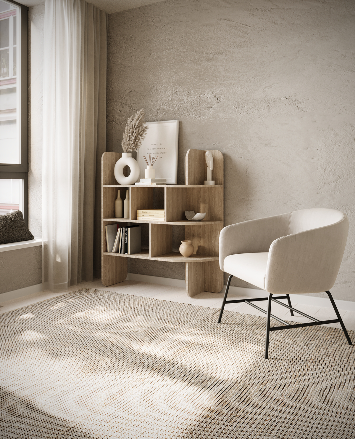 Étagère Contle basse 102 cm chêne huilé