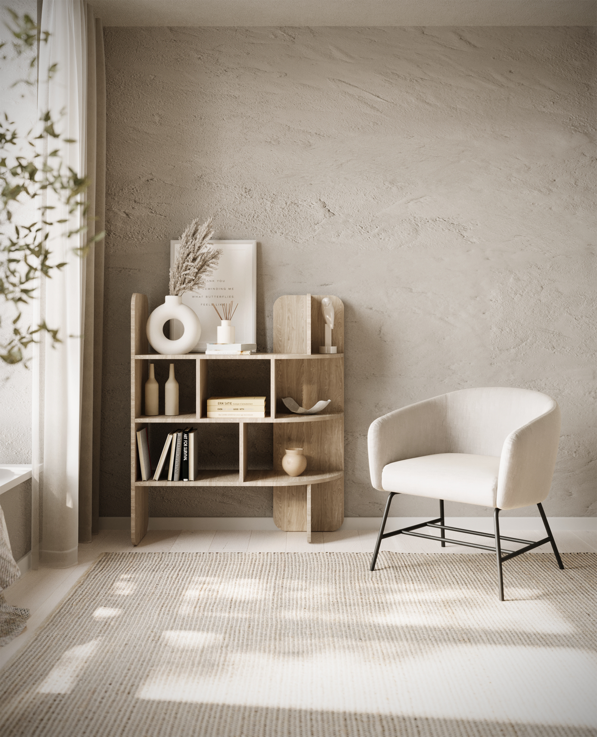 Étagère Contle basse 102 cm chêne huilé