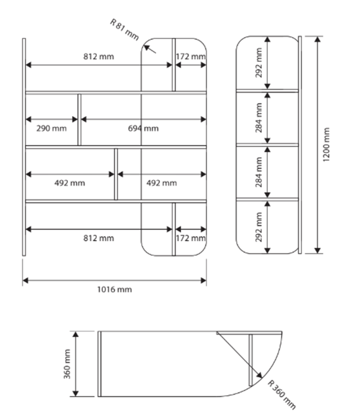 Étagère Contle basse 102 cm chêne huilé