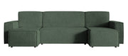 Ecksofa mit Schlaffunktion Copertino U-förmig mit Stauraum, universell, grün, Cord