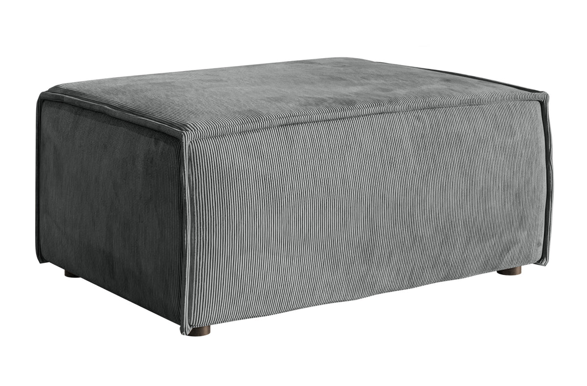 Pouf Copertino 65x90 cm velours côtelé gris clair