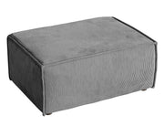 Pouf Copertino 65x90 cm velours côtelé gris clair