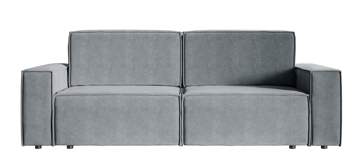 Canapé convertible 3 places Copertino en velours hydrofuge gris