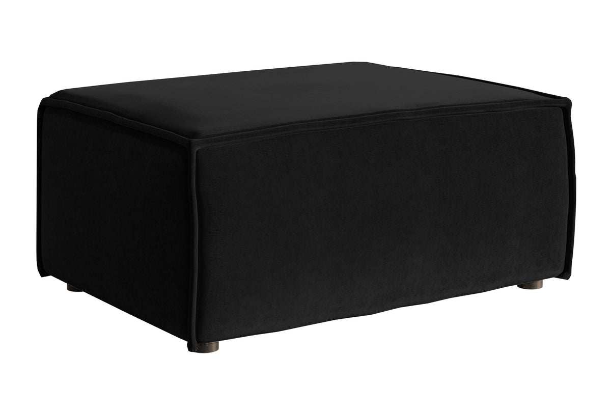 Hocker Copertino 65x90 cm schwarz, wasserabweisender Samt