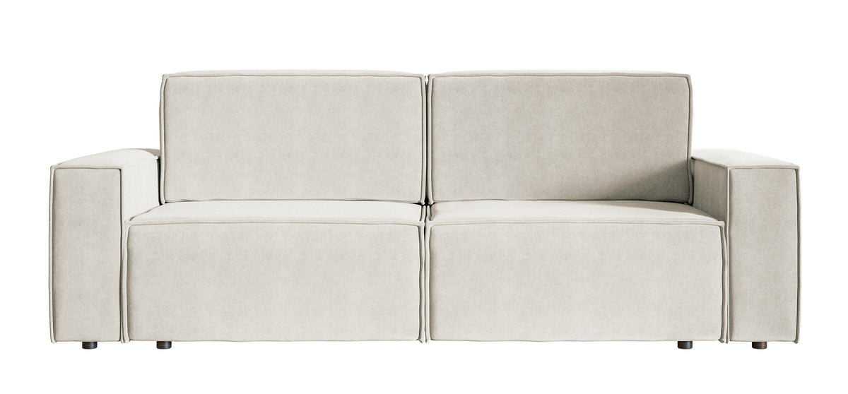 Canapé convertible 3 places Copertino velours hydrofuge beige clair