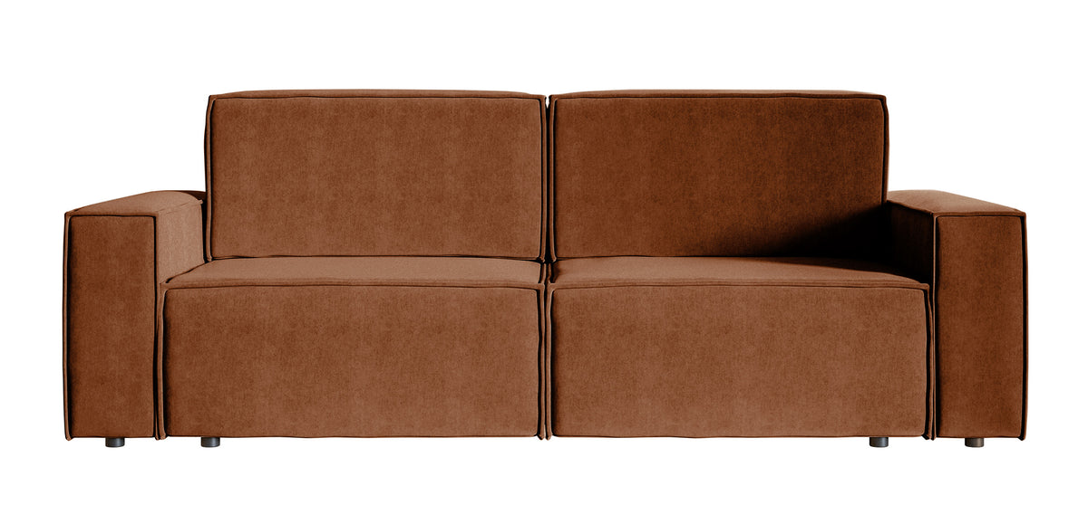 Canapé convertible 3 places Copertino velours cuivre hydrofuge